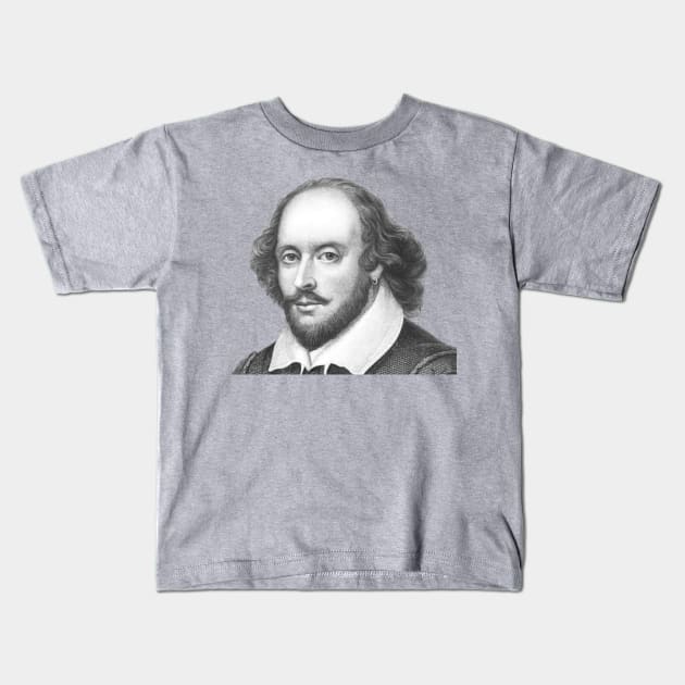 William Shakespeare Kids T-Shirt by Among the Leaves Apparel